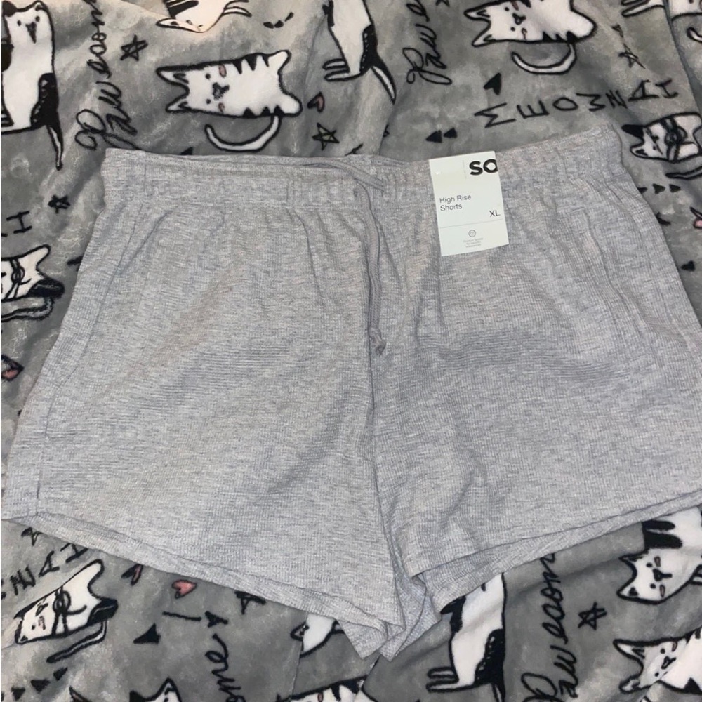 SO waffle high rise shorts XL